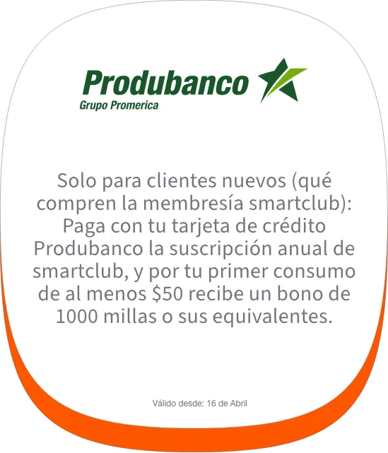 Produbanco – beneficio smartclub